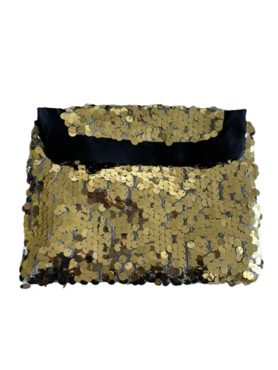 Gold and Black Sequin Clutch